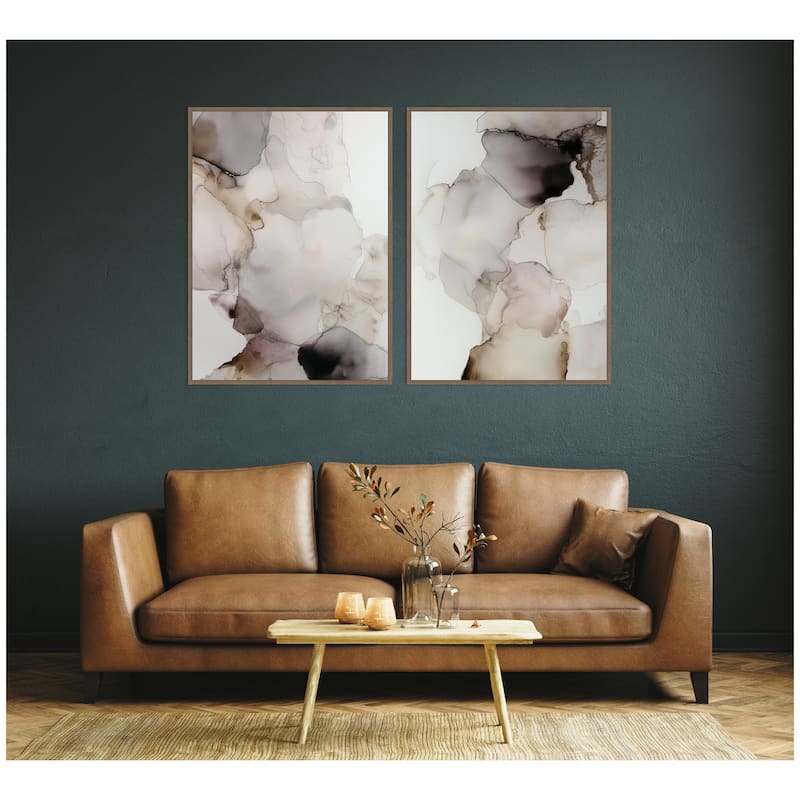 Kate and Laurel Smoke No. 1 & No. 2 2 Piece Framed Canvas Wall Art Set by Amy Lighthall