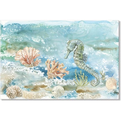 Ocean Wall Decor Seahorse Canvas Art Coastal Marine Sea Life