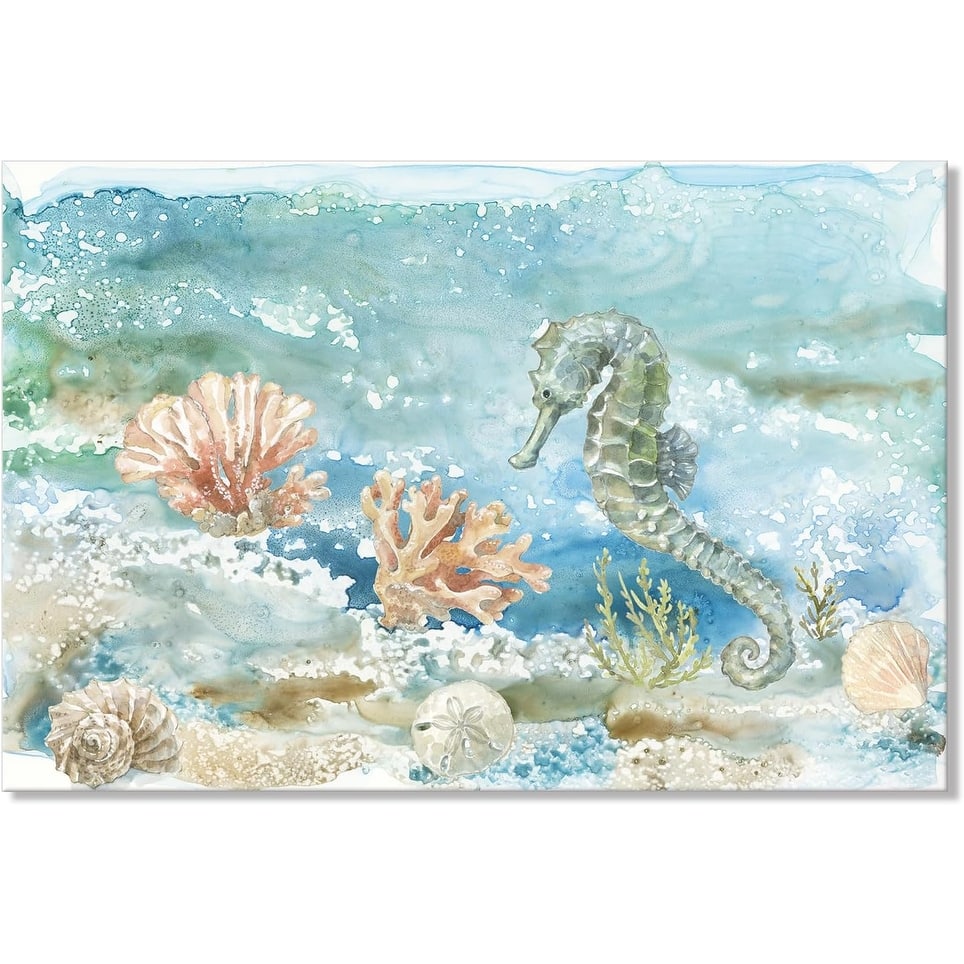 Ocean Wall Decor Seahorse Canvas Art Coastal Marine Sea Life