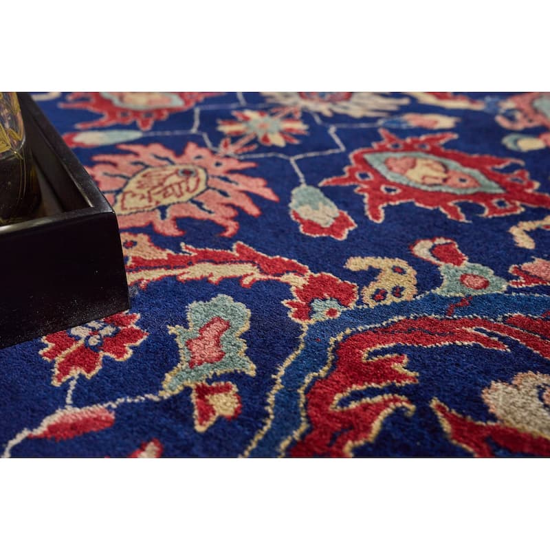 EXQUISITE RUGS ONE-OF-A-KIND Antique Weave Mohajeran Hand Knotted Blue Rug - 10'x14'