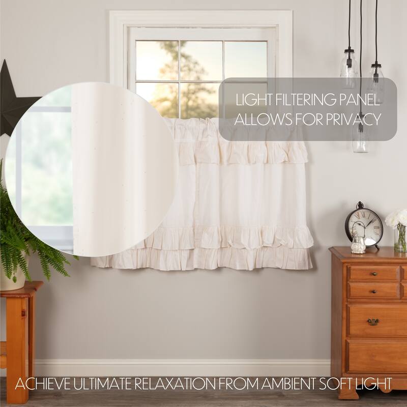 Simple Life Flax Ruffled Tier Set of 2 - 36x36 - Light Creme