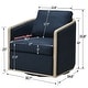 preview thumbnail 108 of 165, KINWELL 31"W Oak Frame Upholstered Swivel Barrel Armchair