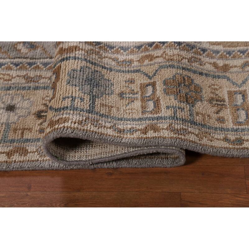 Ivory & Gray Khotan Oriental Area Rug Handmade Wool Carpet - 8'9"x 11'10"