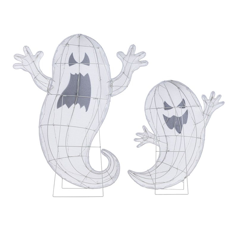 Glitzhome 3ft Lighted Halloween Ghosts Family Outdoor Décor with Warm white LEDs