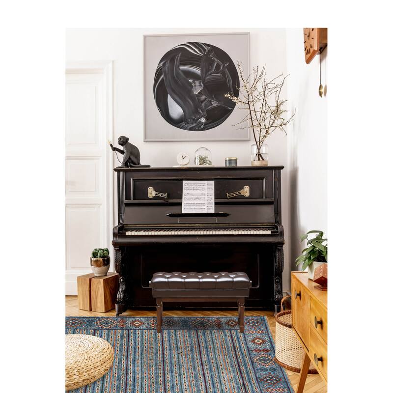 ECARPETGALLERY Hand-knotted Peshawar Ziegler Blue Wool Rug - 5'8 x 7'10