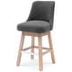 preview thumbnail 47 of 55, Boucle Polyester Upholstered Swivel Counter Stool - Foot Glides