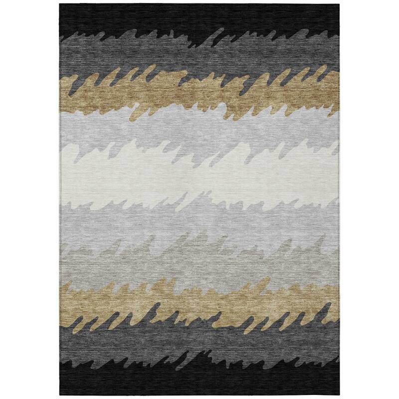 Machine Washable Indoor/ Outdoor Chantille Abstract Ombre Rug