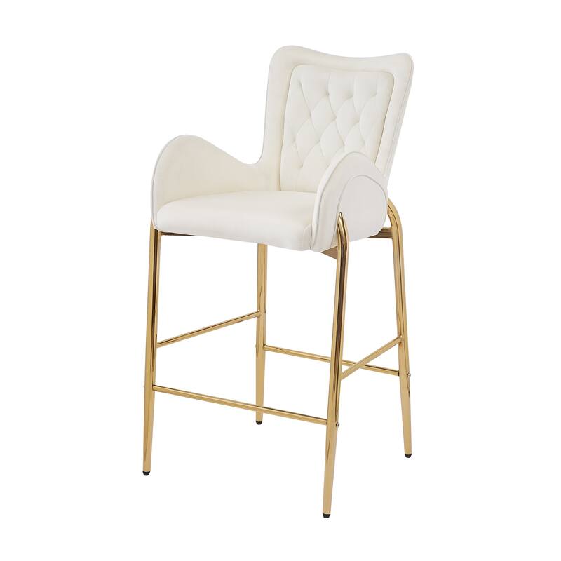 Christopher Knight Home - Jasars Modern Upholstered Velvet Counter Stool with Metal Frame