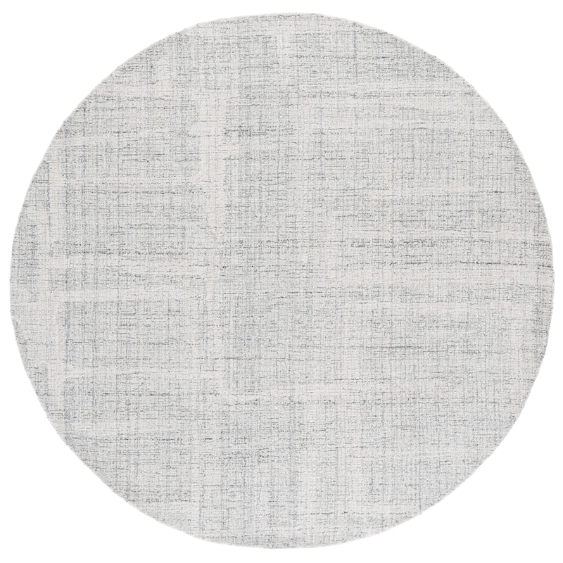 SAFAVIEH Handmade Abstract Bjargey Contemporary Wool Rug - 6' Round - Grey/Ivory
