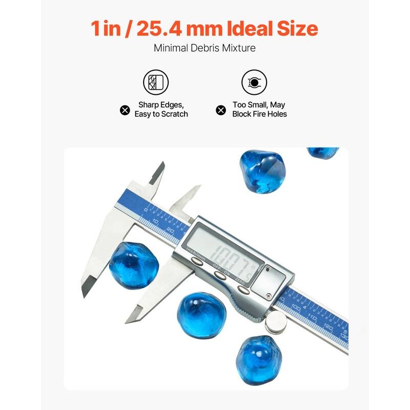 Caribbean Blue Diamond Fire Glass Beads 10 lbs Heat Resistant - 1 inch