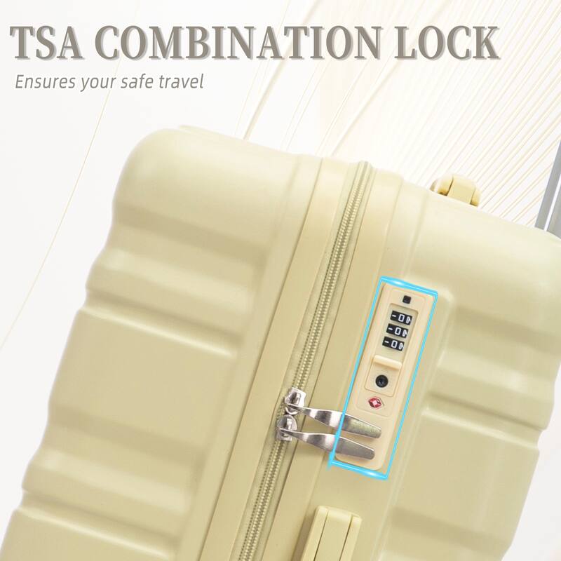 3 Piece Luggage Set Carry on Suitcase with ABS hardshell, Spinner Wheels & TSA Combination Lock
