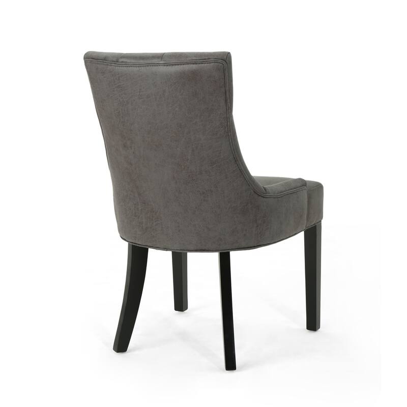 Tufted Backrest Dining Chair with Tapered Legs,Set of 2