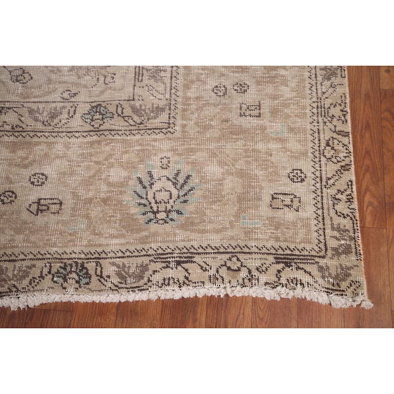 Tabriz Persian Antique Area Rug Handmade Wool Carpet - 9'5" x 12'2"