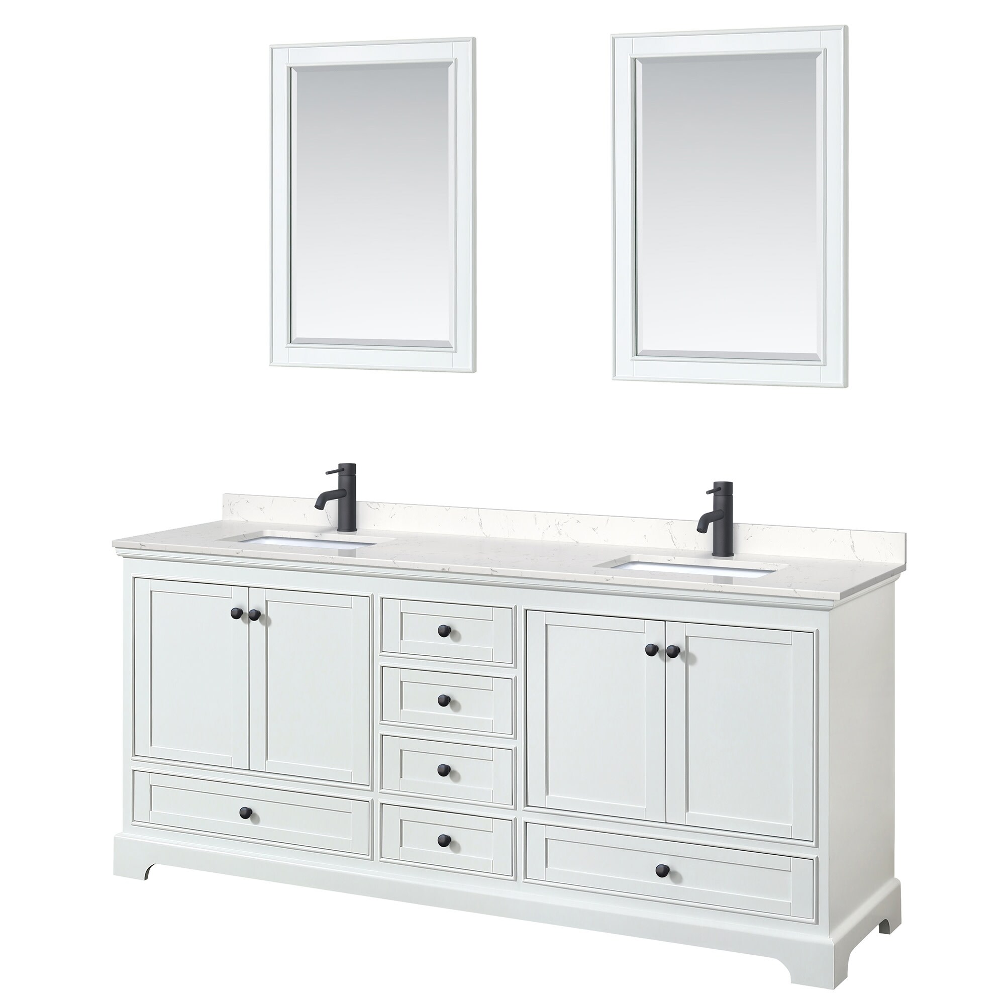 Wyndham Collection Deborah 80" Free Standing Double Basin Vanity Set