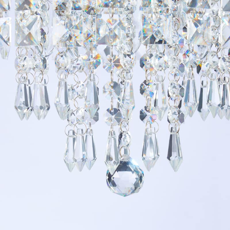 CO-Z 11" 5-light Flush Mount Crystal Chandelier Ceiling Light