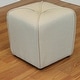 preview thumbnail 8 of 7, Sopri Upholstered Cube Modern Ottoman Ivory