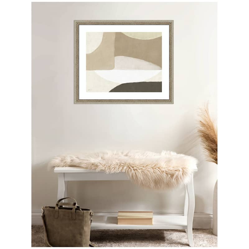 Kate and Laurel Abstract Neutral by Gabrielly Guedes Framed Wall Art Print