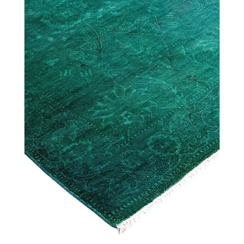 Contemporary Overdyed Wool Hand Knotted Runner - 2' 7" x 11' 8"