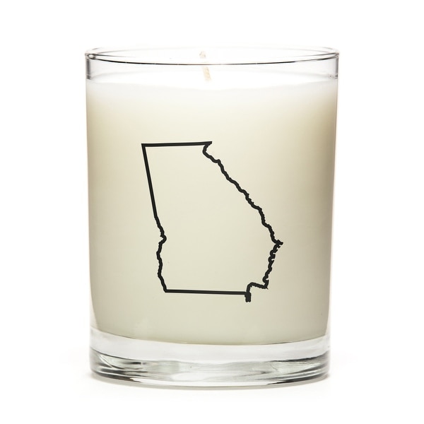 Custom Candles with the Map Outline Georgia, Fine Bourbon