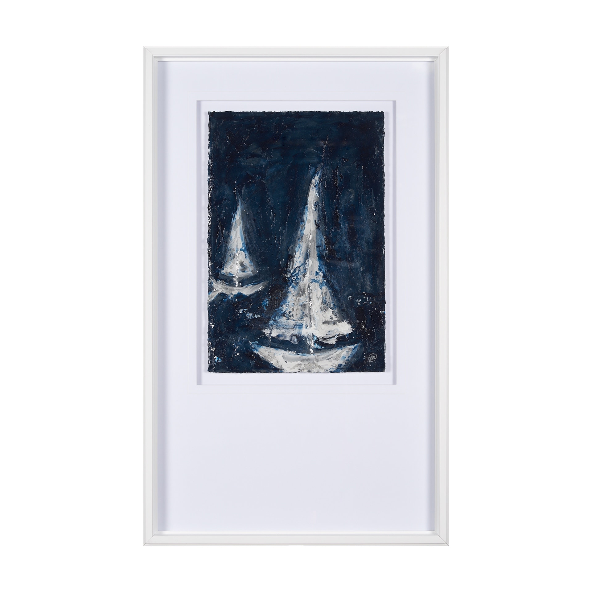 Paper Boats I by Studio M a Framed Art Print Matted under Glass