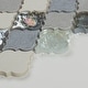 preview thumbnail 7 of 6, Decorative Stone Accent 2-inch Baroque Mosaic Tile in Gris et Blanc - 12.75x12
