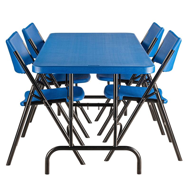 NPS Blow Molded Folding Chair and Table Set (4 chairs) - N/A