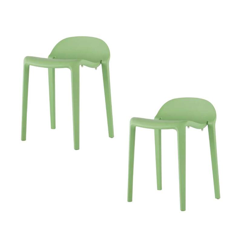 Lagoon Joyous Resin Stackable Short Stool, Set of 2 - Green