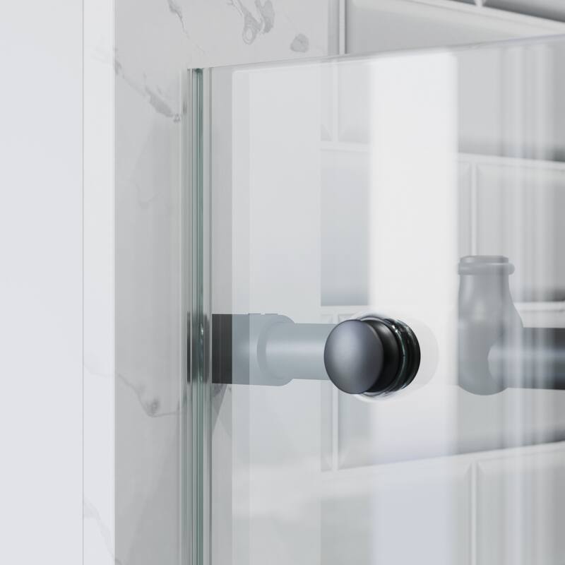 Seawin Crystal 44 - 48 x 78 inches Frameless Sliding Shower Door 3/8 in. (10 mm) Clear Tempered Glass with NanoShield Coating