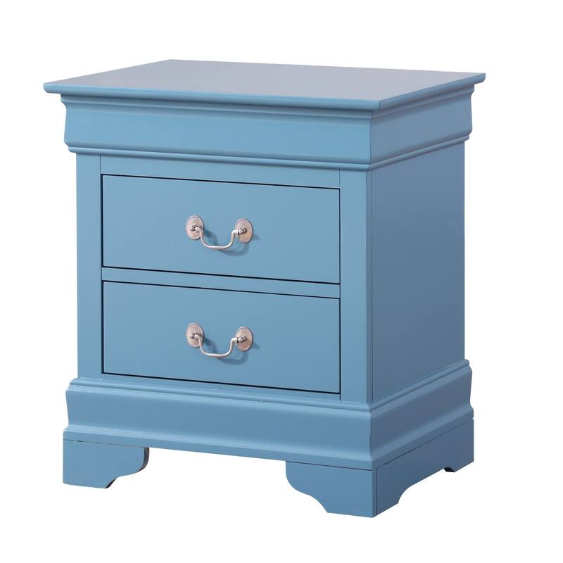 2-Drawer Wood Nightstand - 24" - Blue
