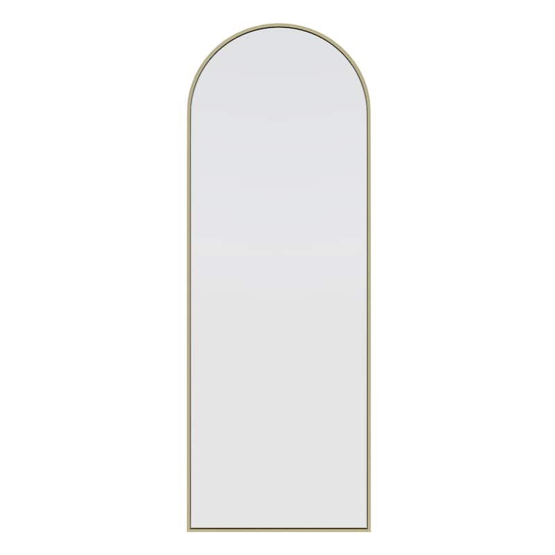 Glass Warehouse Large Arch Shape Stainless Steel Framed Mirror