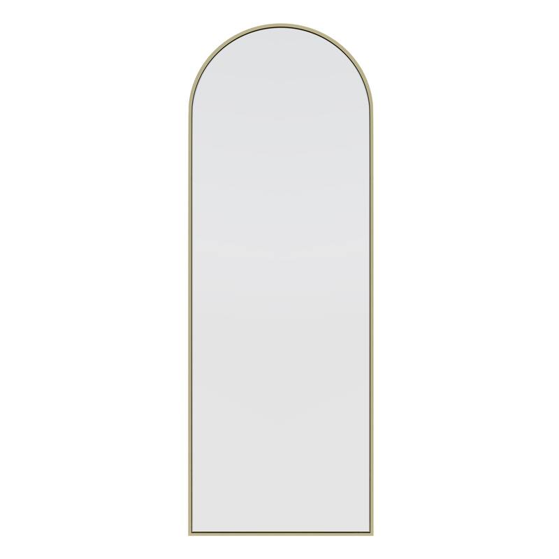 Glass Warehouse Large Arch Shape Stainless Steel Framed Mirror