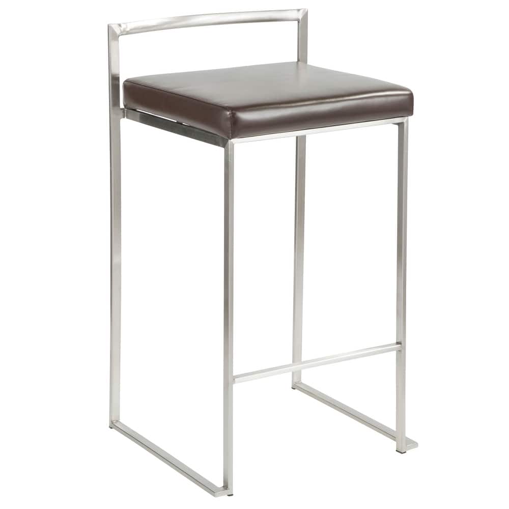 Silver Orchid Forrest Stainless Steel Stackable Fully Welded Counter Stool (Set of 3)