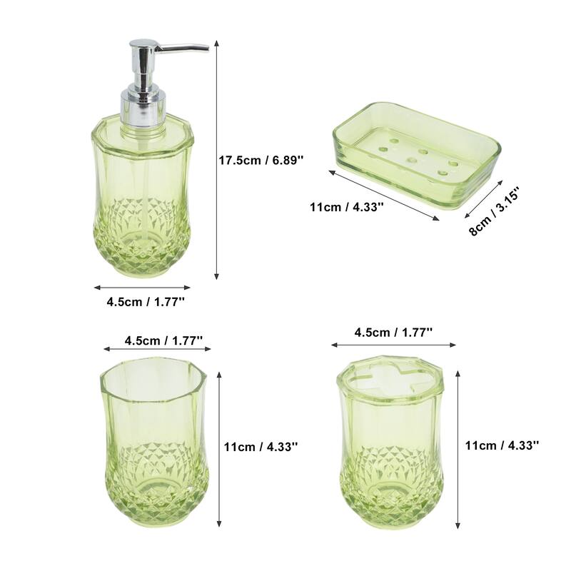 1 Set Durable Bathroom Accessories Set for Bathroom Vanities - Green