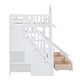 preview thumbnail 7 of 8, Impression & Castle Style Twin over Twin Bunk Bed with 2 Drawers 3 Shelves and Slide, Sturdy construction & Extra Fun, White