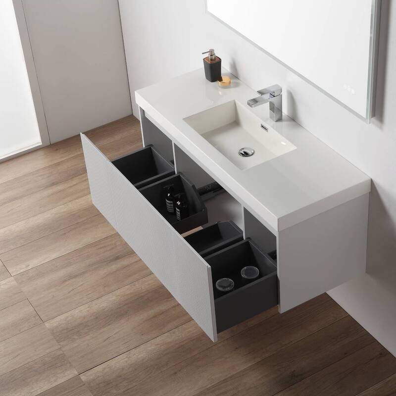 Floating Bathroom Vanity with Sink, Wall Mounted Vanity