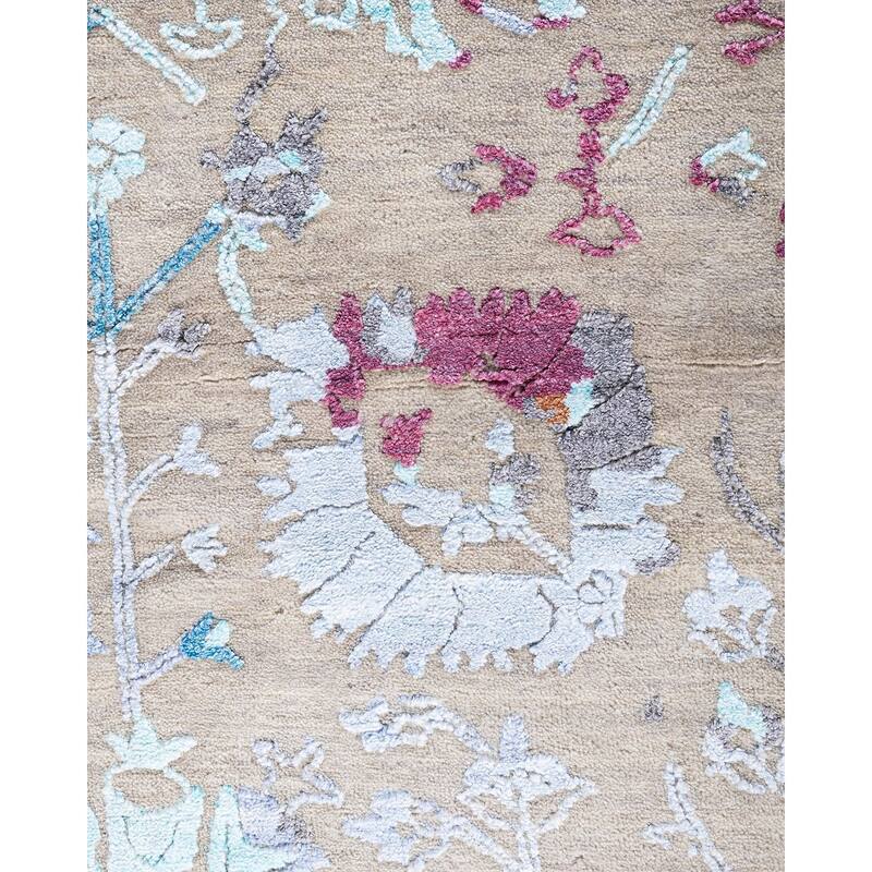 Ikat One-of-a-Kind Handmade Area Rug - Gray, 7' 10" x 10' 0" - 7' 10" x 10' 0"
