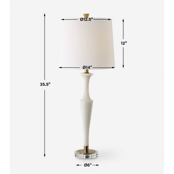Uttermost Colette White Stone Table Lamp - 35.5'' H X 14'' W X 14'' D