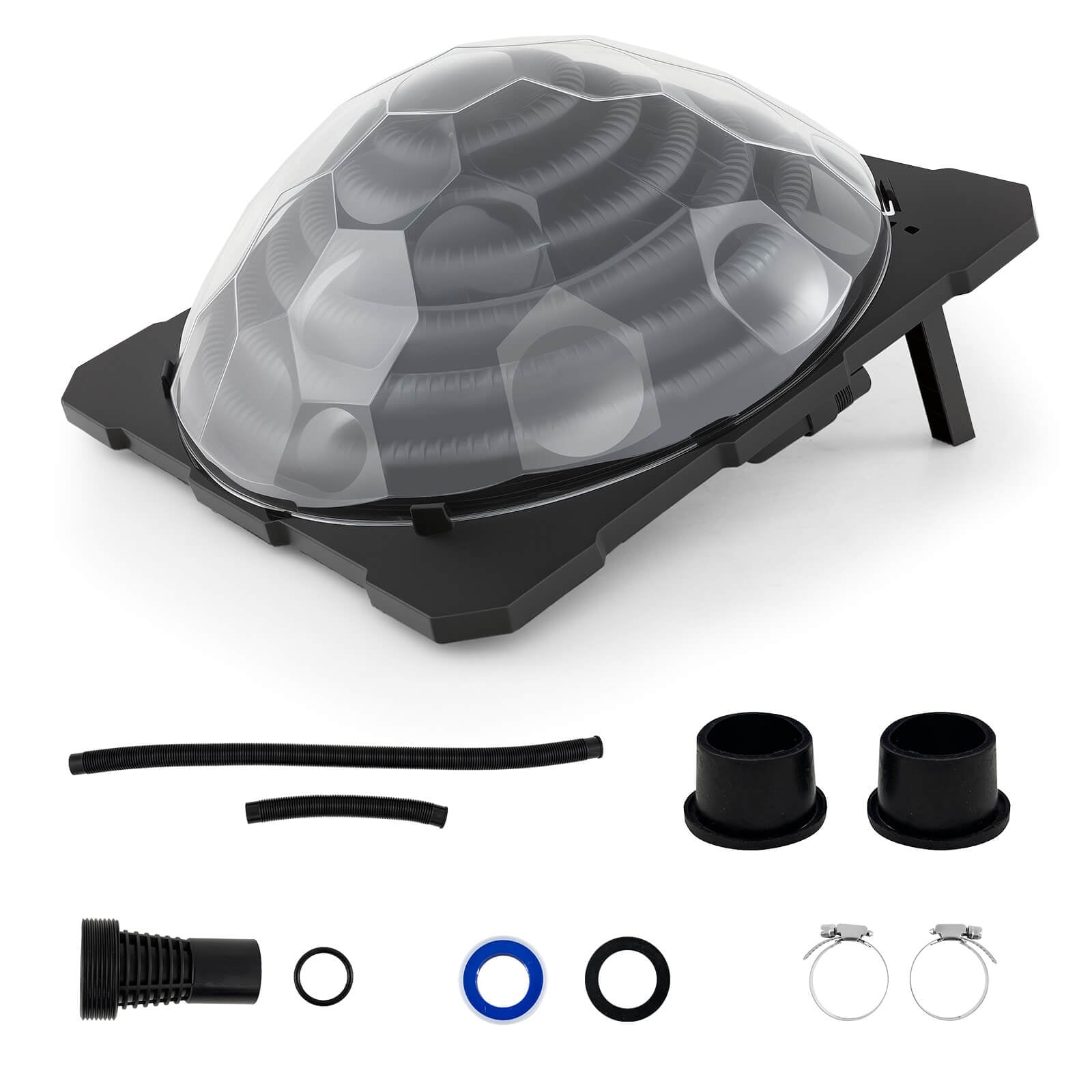 Costway 1/2/3 PCS Solar Dome Heater with Transparent Cover Black