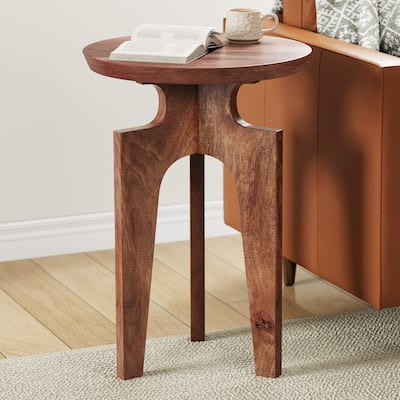 Christopher Knight Home 3-Legged Mango Wood Round End Table