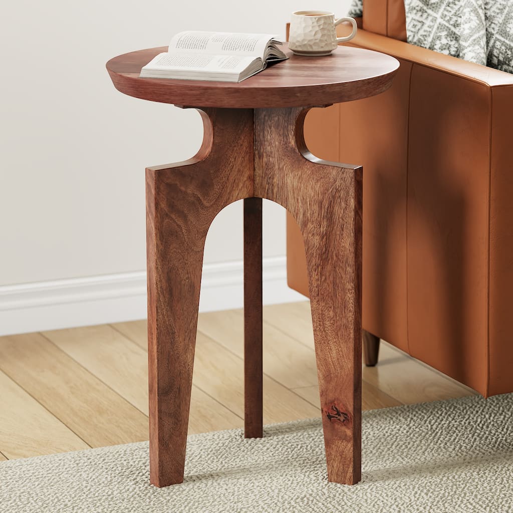 Christopher Knight Home 3-Legged Mango Wood Round End Table