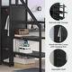preview thumbnail 6 of 7, Black Full Size Metal Loft Bed with Wardrobe, Desk, Charging Station, LED, Storage Staircase