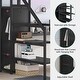 preview thumbnail 6 of 14, Full Size Metal Loft Bed with L-shaped Desk, LED, and Wardrobe
