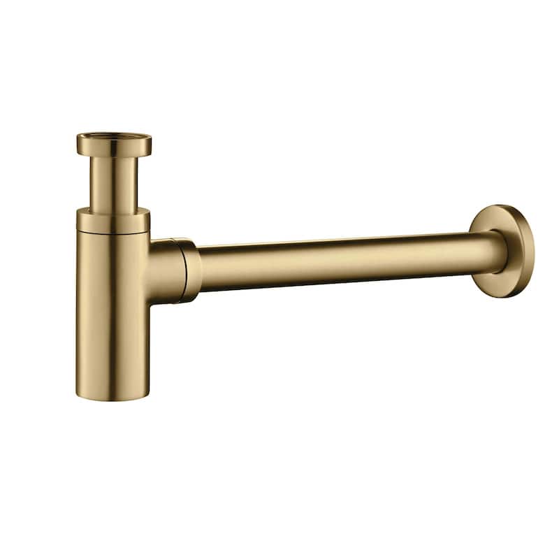 Bathroom Sink Decorative Round Bottle Trap - Brushed Brass
