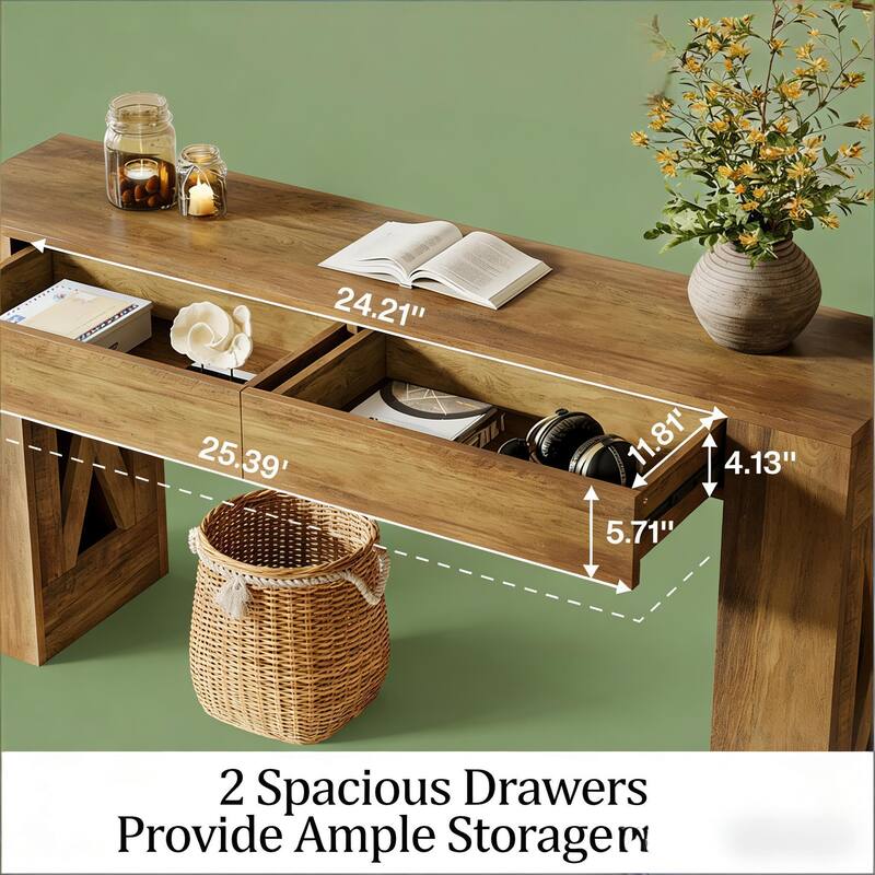 Spacious Console Table,Sofa Table - Brown
