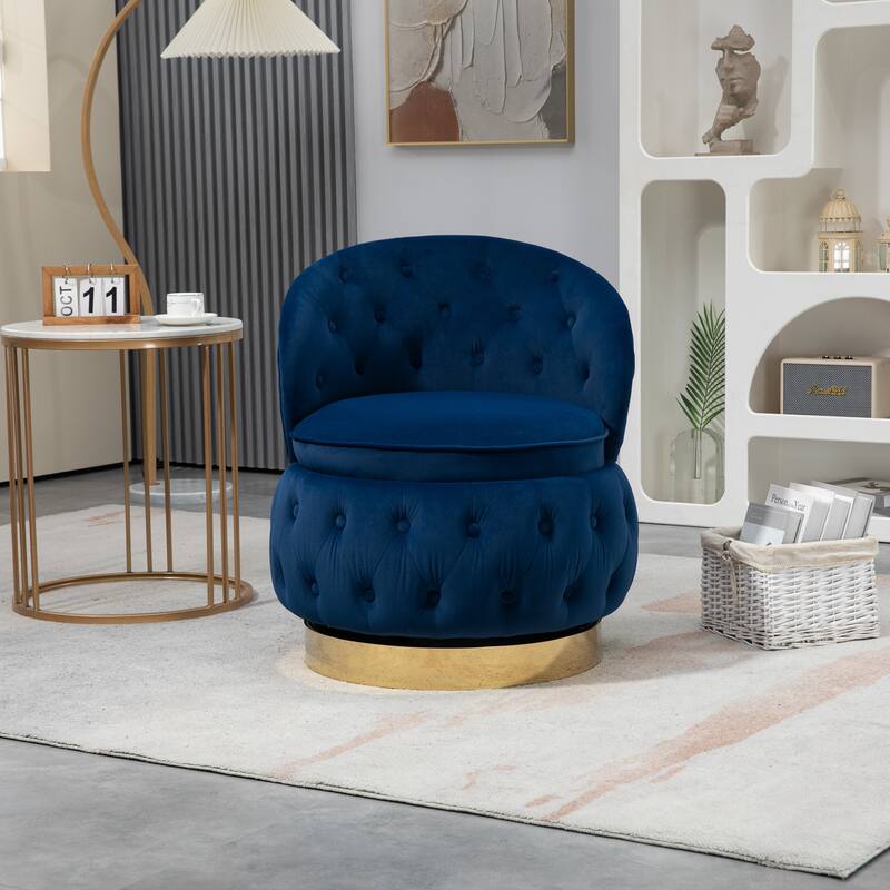 360 Degree Swivel Cuddle Barrel Accent Storage Chairs, Round Armchairs with Wide Upholstered, for Living Room