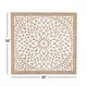 preview thumbnail 5 of 19, Light Brown Wood Handmade Intricately Carved Floral Home Wall Decor with Mandala Design