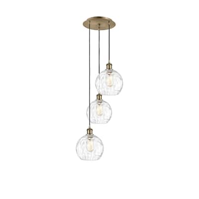 Innovations Lighting Athens Water Glass 3 Light 15" Multi-Pendant