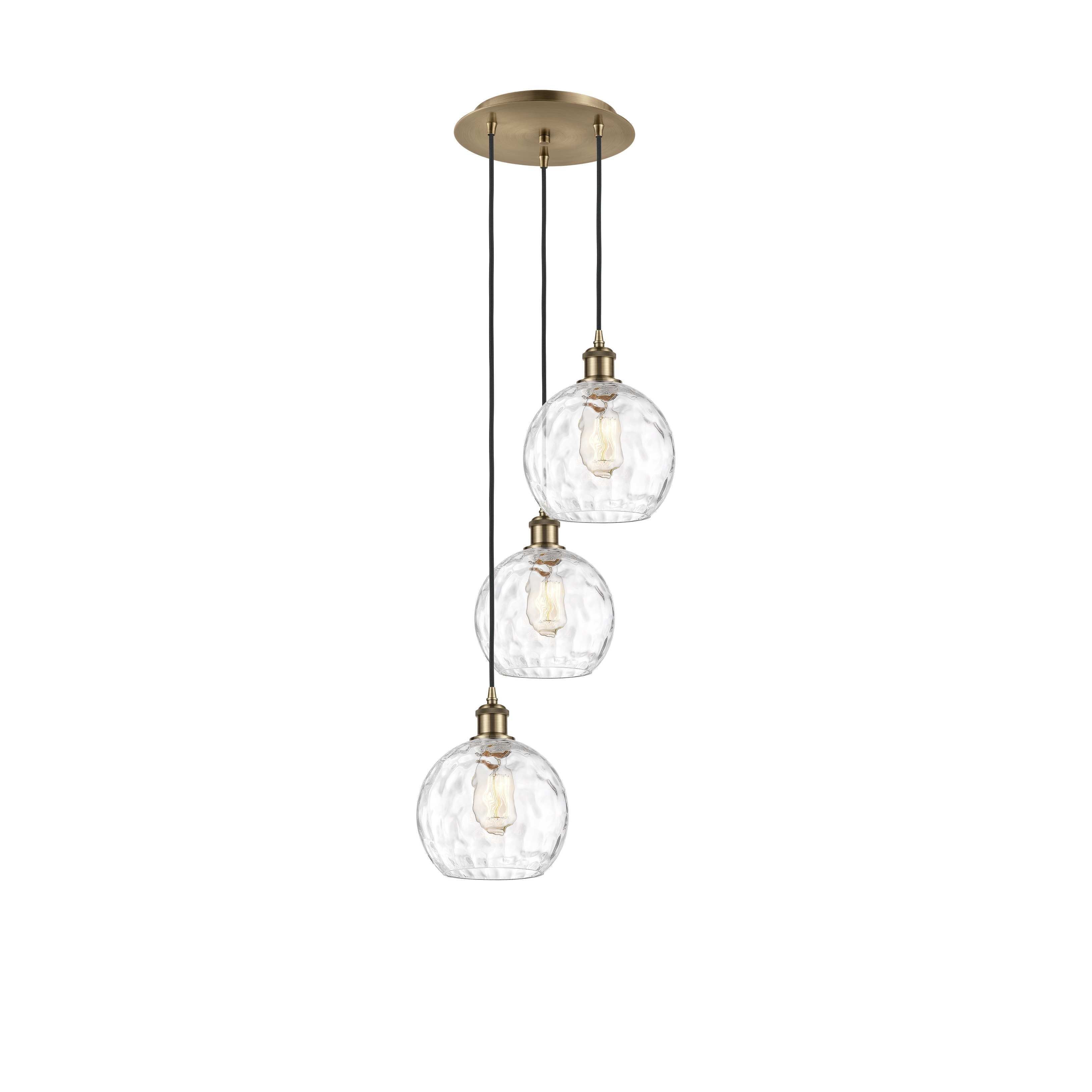 Innovations Lighting Athens Water Glass 3 Light 15" Multi-Pendant