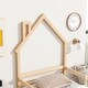 preview thumbnail 2 of 22, Twin Montessori Toddler Floor Bed Frame, House-Shaped Frame Headboard Bed with Fences, Pine Wood with Full-Length Guardrails