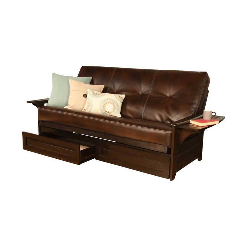 Porch & Den DeSoto Espresso Full-size Futon Set with Innerspring Mattress